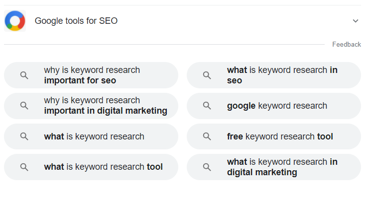 Research-related search terms 