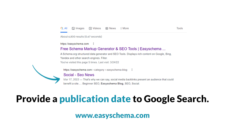 Provide a publication date to Google Search